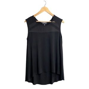 FOR CYNTHIA | Womens Black Semi Formal Tank Top Blouse with Peekaboo Det…